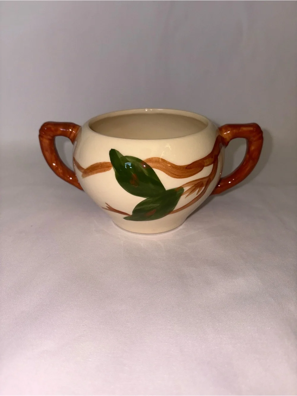 Franciscan Apple Vintage Sugar Bowl & Underplate Saucer Set Hand Painted USA